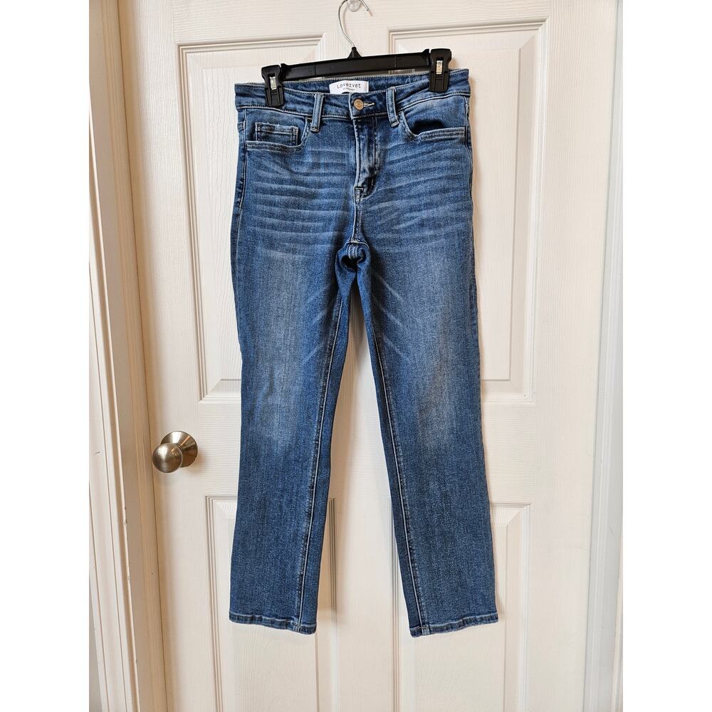 Lovervet by Vervet Womens 28 Slim Straight Ankle Jeans Blue Stretch Denim